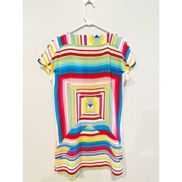 Amanda uprichard silk geometric colorful t shirt dress - Picture 2 of 4